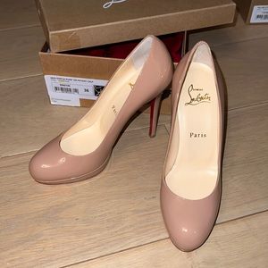 NIB Authentic Christian Louboutin new simple pump 120 nude 36